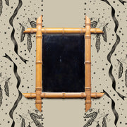 Antique French Faux Bamboo Mirror - FLORA BLACK