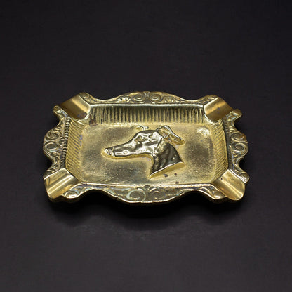 Brass Greyhound/Whippet Tray - FLORA BLACK
