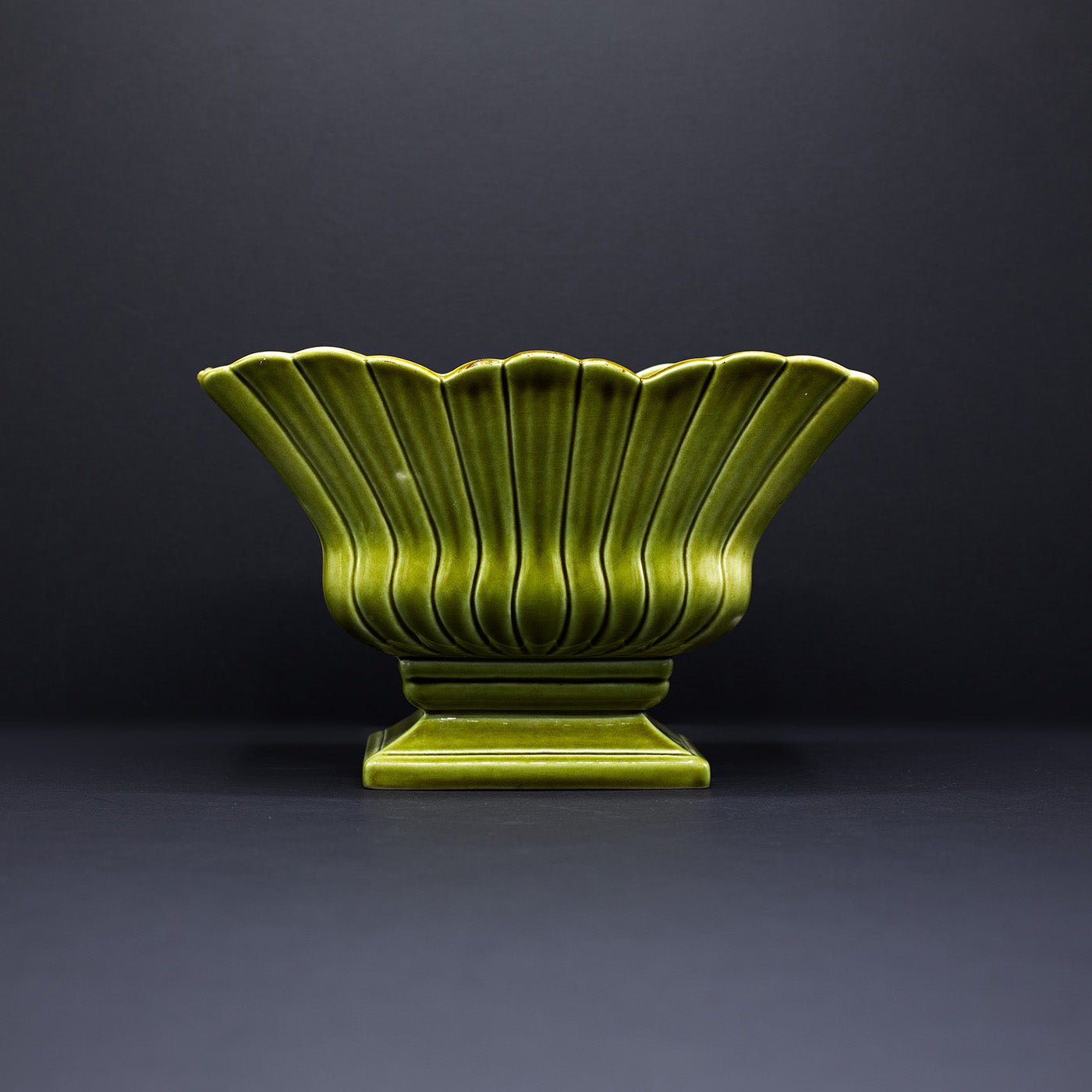Chartreuse Fluted Mantel Vase - FLORA BLACK