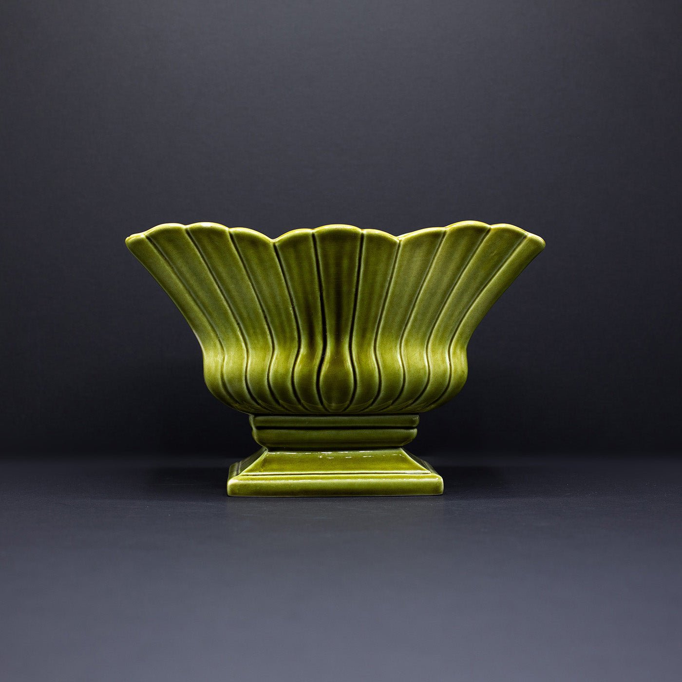Chartreuse Fluted Mantel Vase - FLORA BLACK