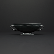 Classical Small Twin Handled Ravenstone Vase - FLORA BLACK