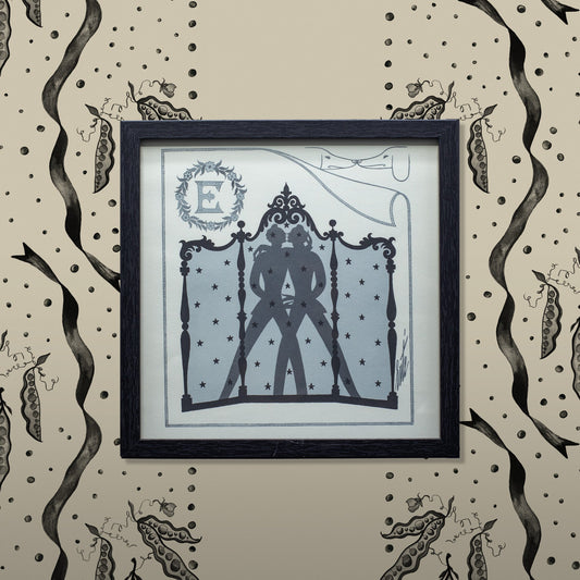 E is for Erté : Framed Print from the book Ermyntrude and Esmeralda - FLORA BLACK