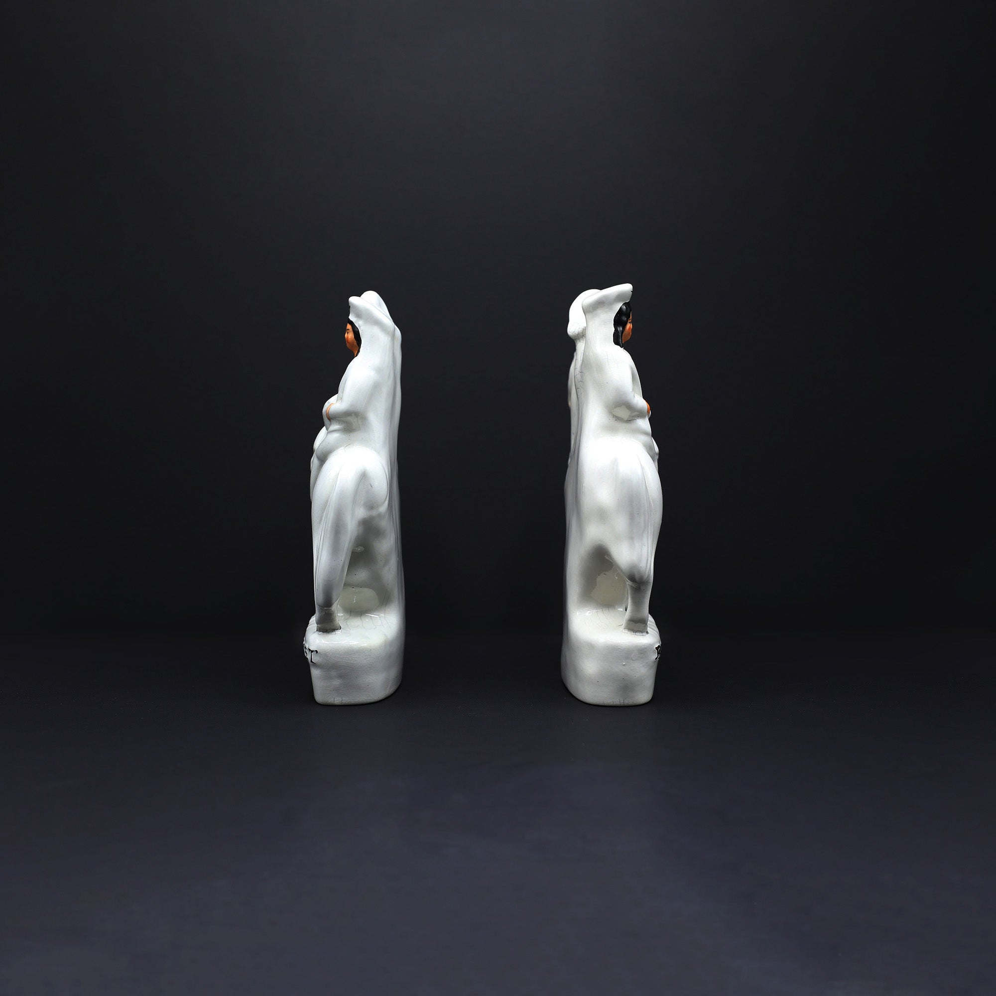 Going To Market, Returning Home Staffordshire flatback (Pair) - FLORA BLACK