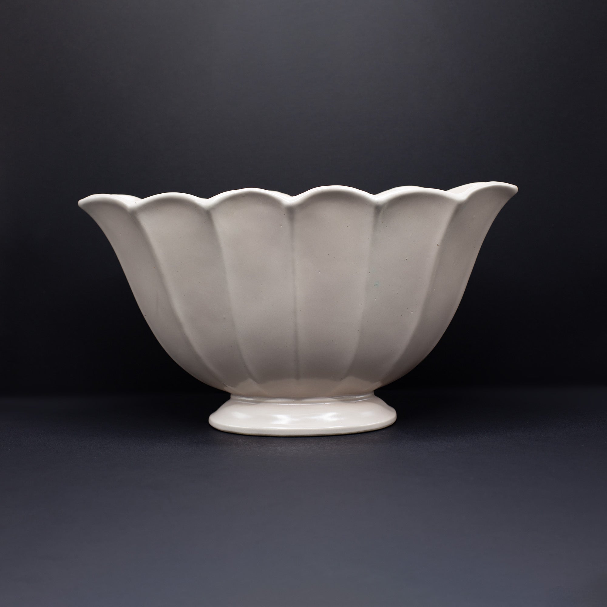 Huge Plaster Pink Scalloped Vase - FLORA BLACK