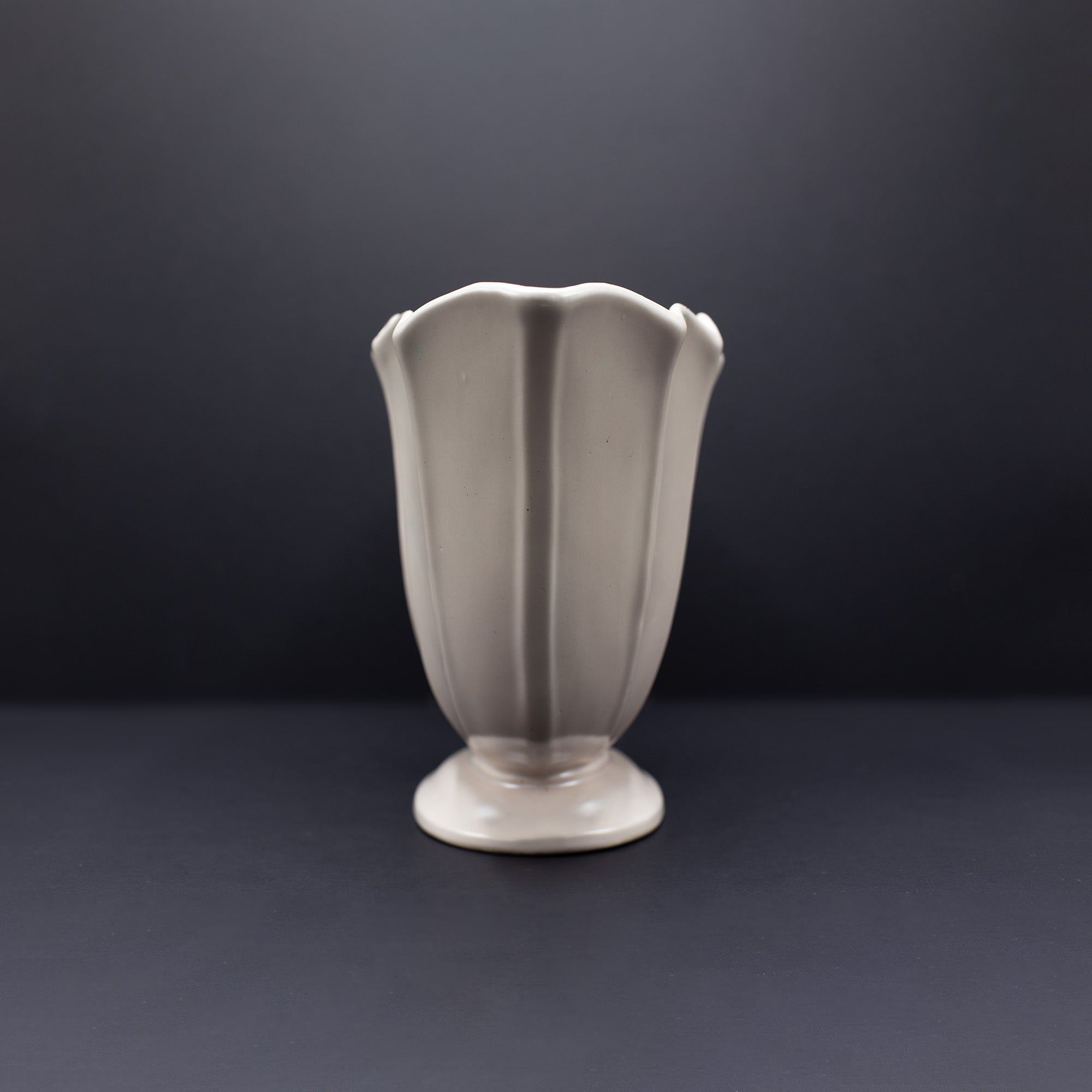 Huge Plaster Pink Scalloped Vase - FLORA BLACK