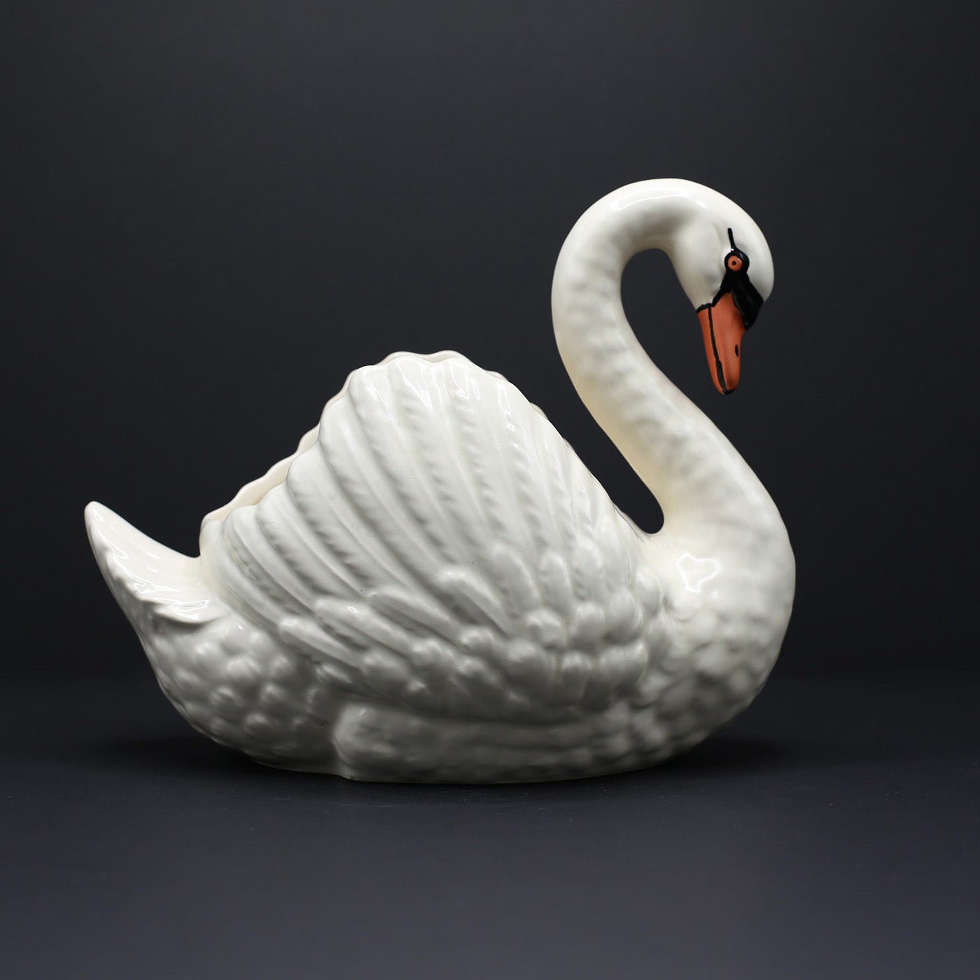 Large Swan Jardinière with Orange Beak - FLORA BLACK