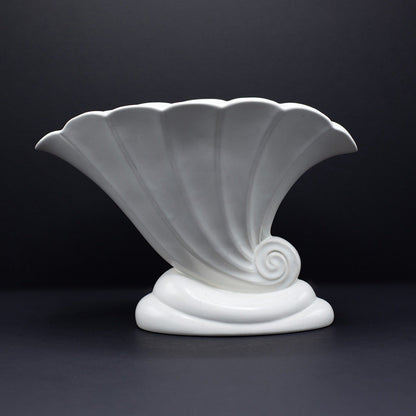 Large Wide Neck Shell Vase - FLORA BLACK