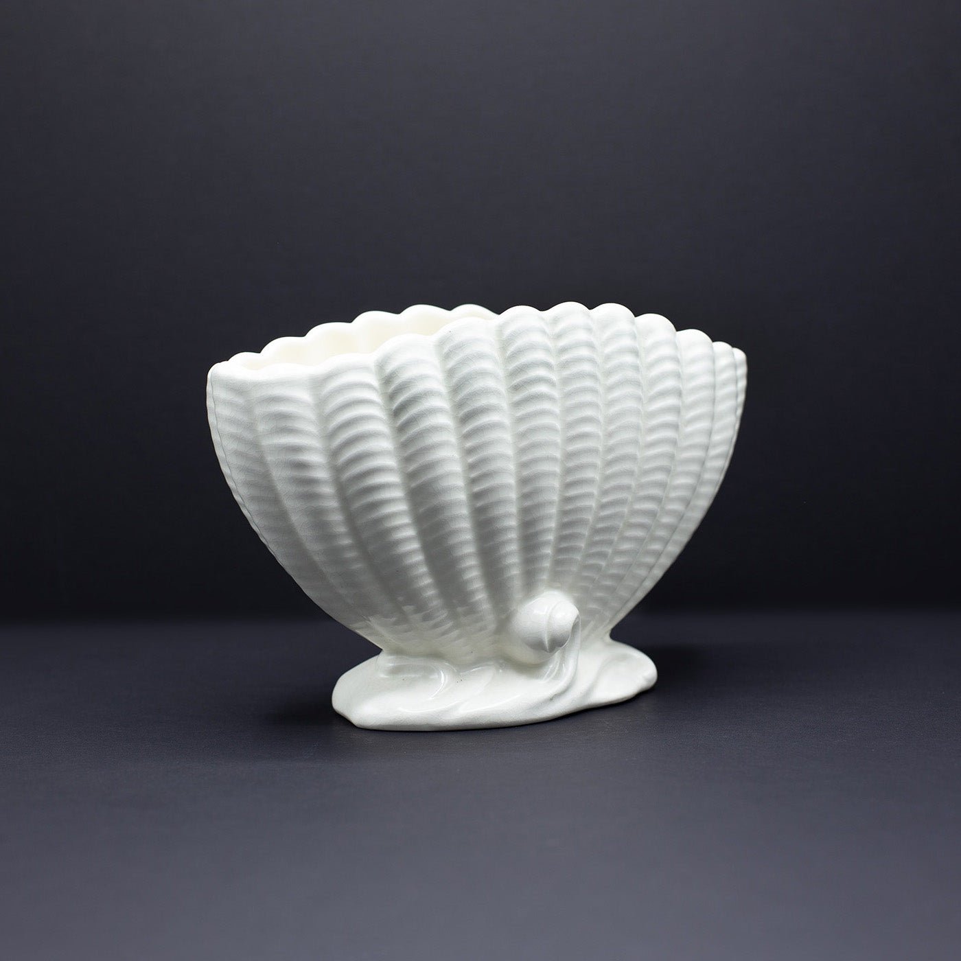 Medium Classic Shell Vase - FLORA BLACK