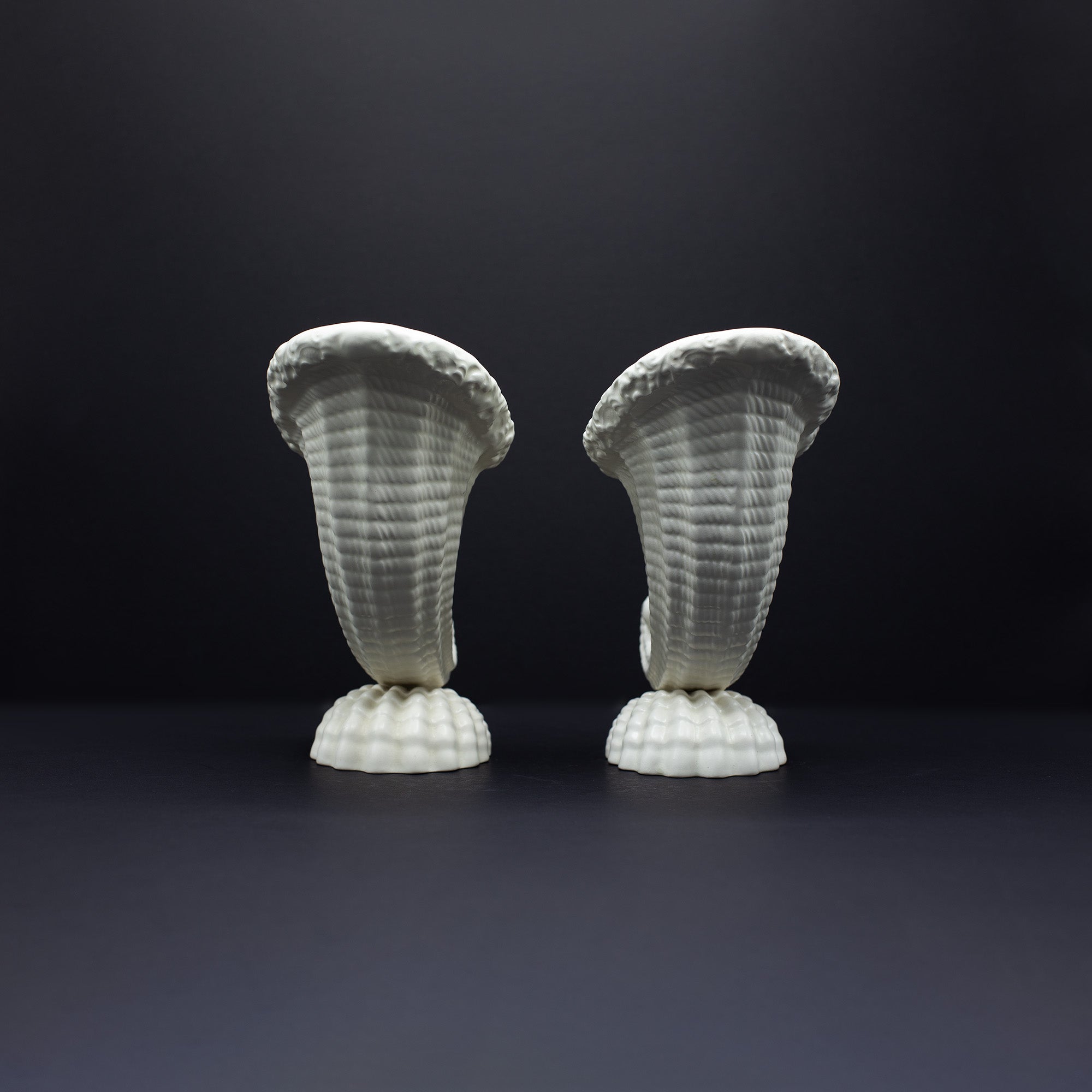 Pair Of Matching Cornucopia Vases - FLORA BLACK