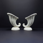 Pair Of Matching Cornucopia Vases - FLORA BLACK