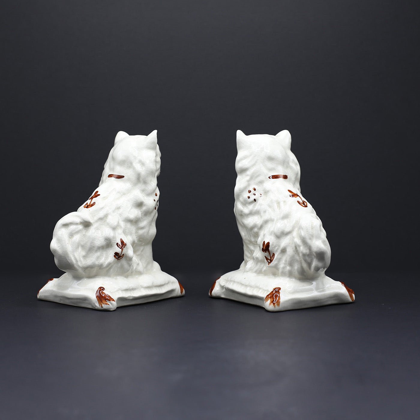 Pair Of Pretty Cats Sat on Cushions - FLORA BLACK