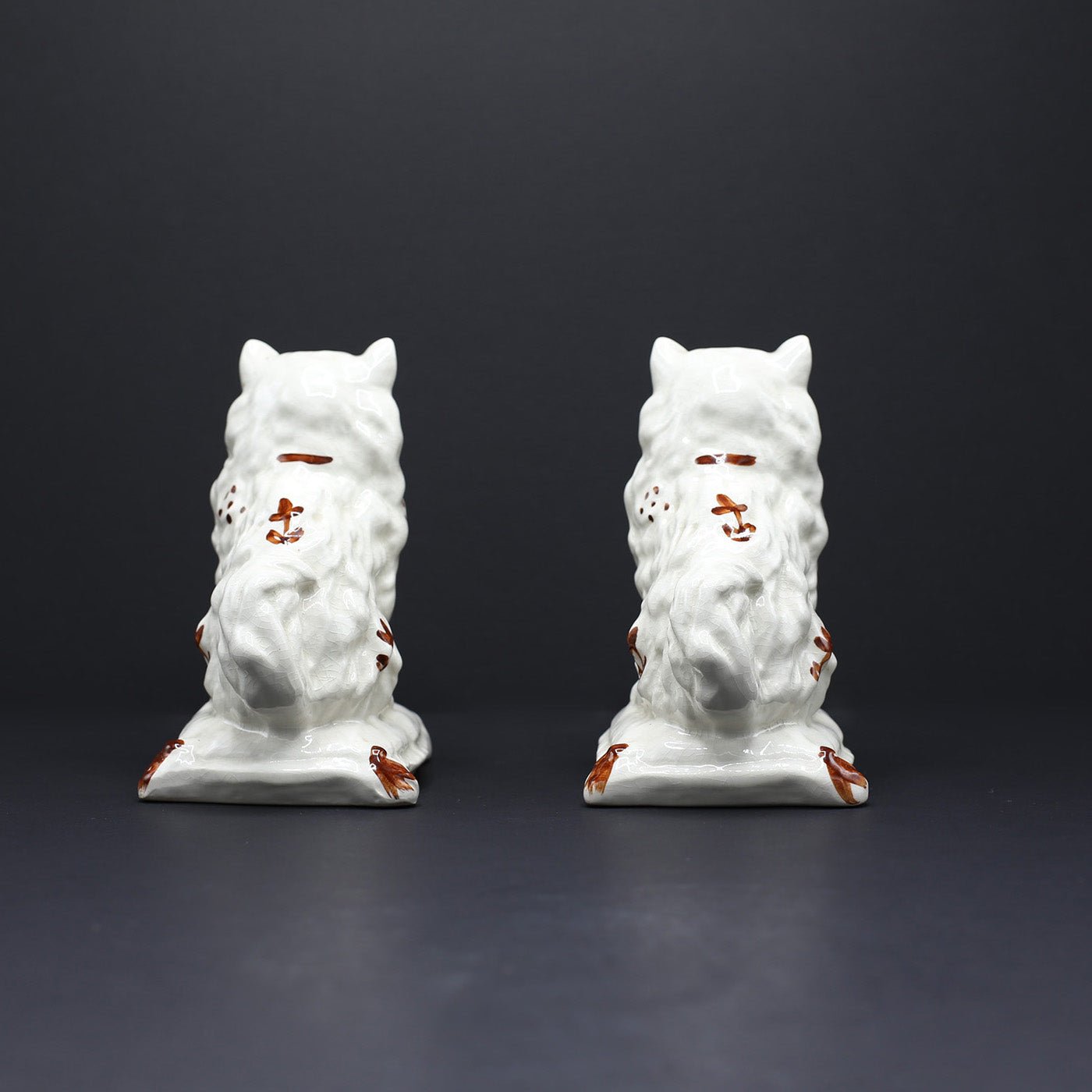 Pair Of Pretty Cats Sat on Cushions - FLORA BLACK