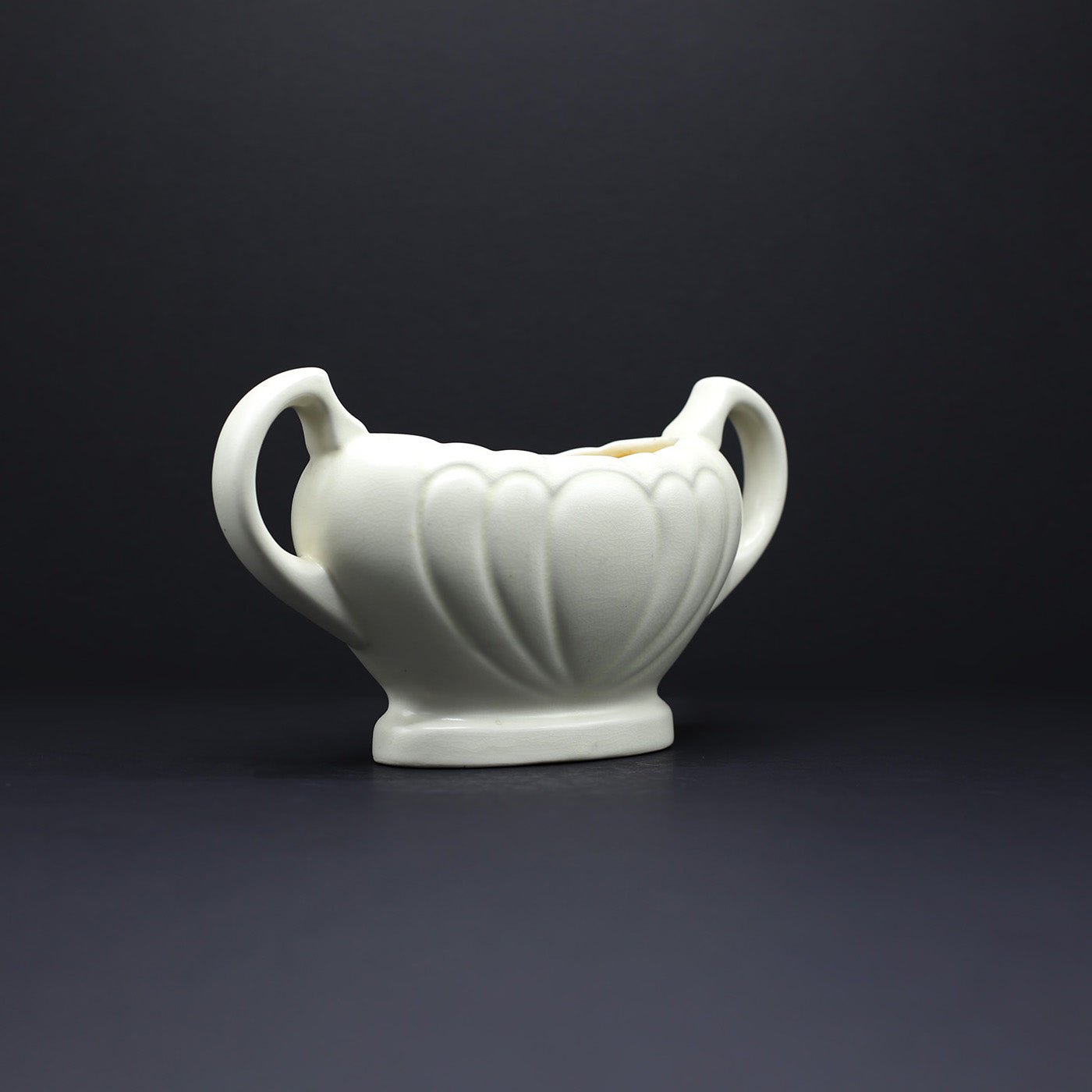 Petal Grooved Twin Handled Vase - FLORA BLACK