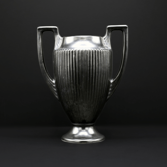 Pewter Trophy Vase with Deco Handles - FLORA BLACK