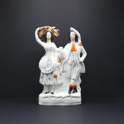 Staffordshire Flatback Courting Couple Returning From Harvest - FLORA BLACK