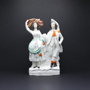 Staffordshire Flatback Courting Couple Returning From Harvest - FLORA BLACK