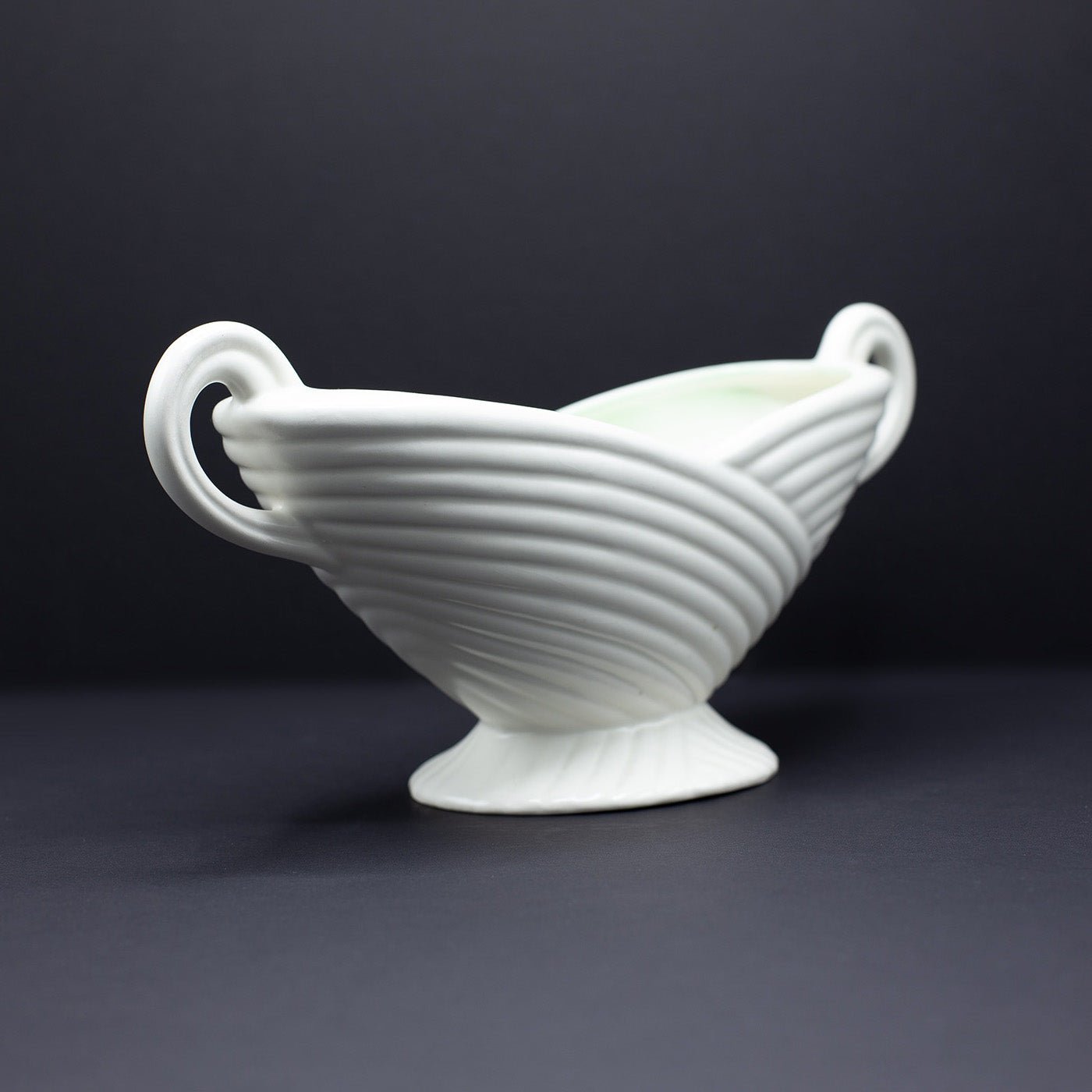 Twin Handled Rope Design Mantel Vase - FLORA BLACK