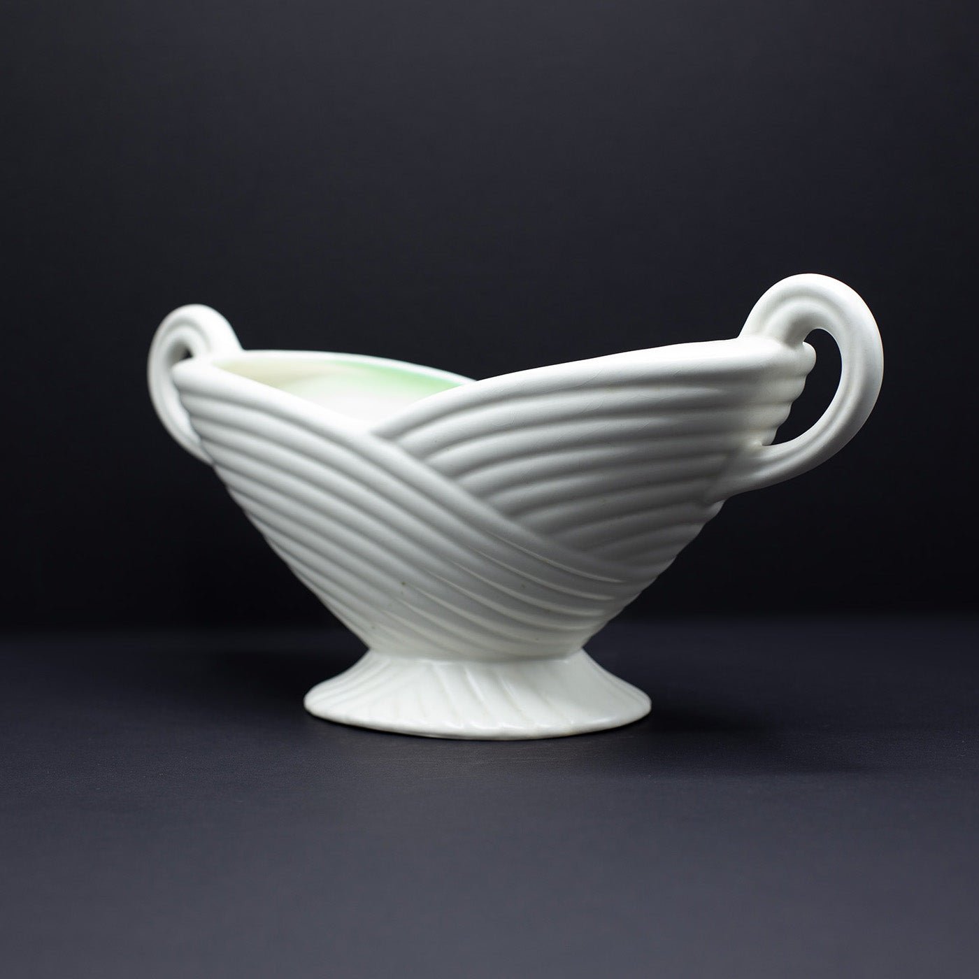 Twin Handled Rope Design Mantel Vase - FLORA BLACK