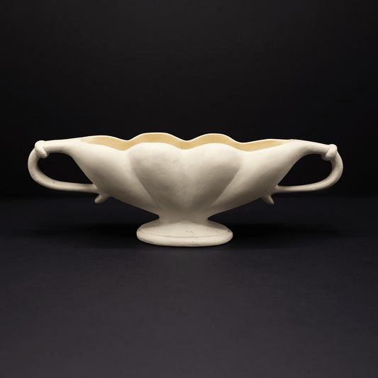 Unglazed Cream Fulham Pottery Mantel Vase - FLORA BLACK