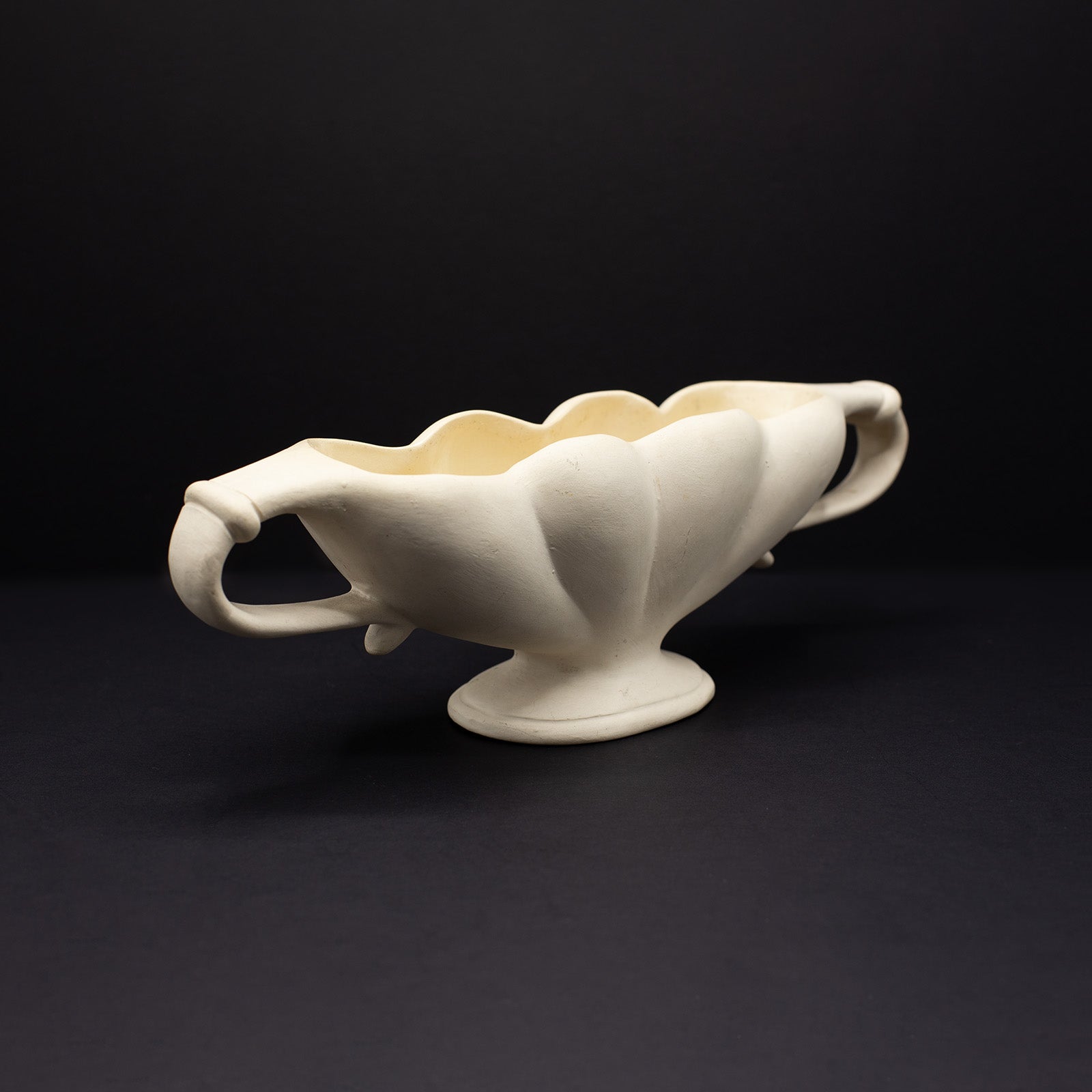 Unglazed Cream Fulham Pottery Mantel Vase - FLORA BLACK