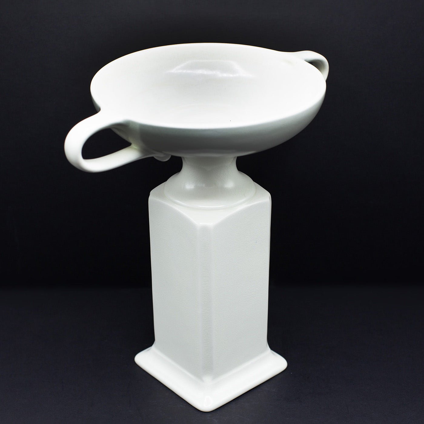 Unusual Twin Handled Dish on Plynth - FLORA BLACK