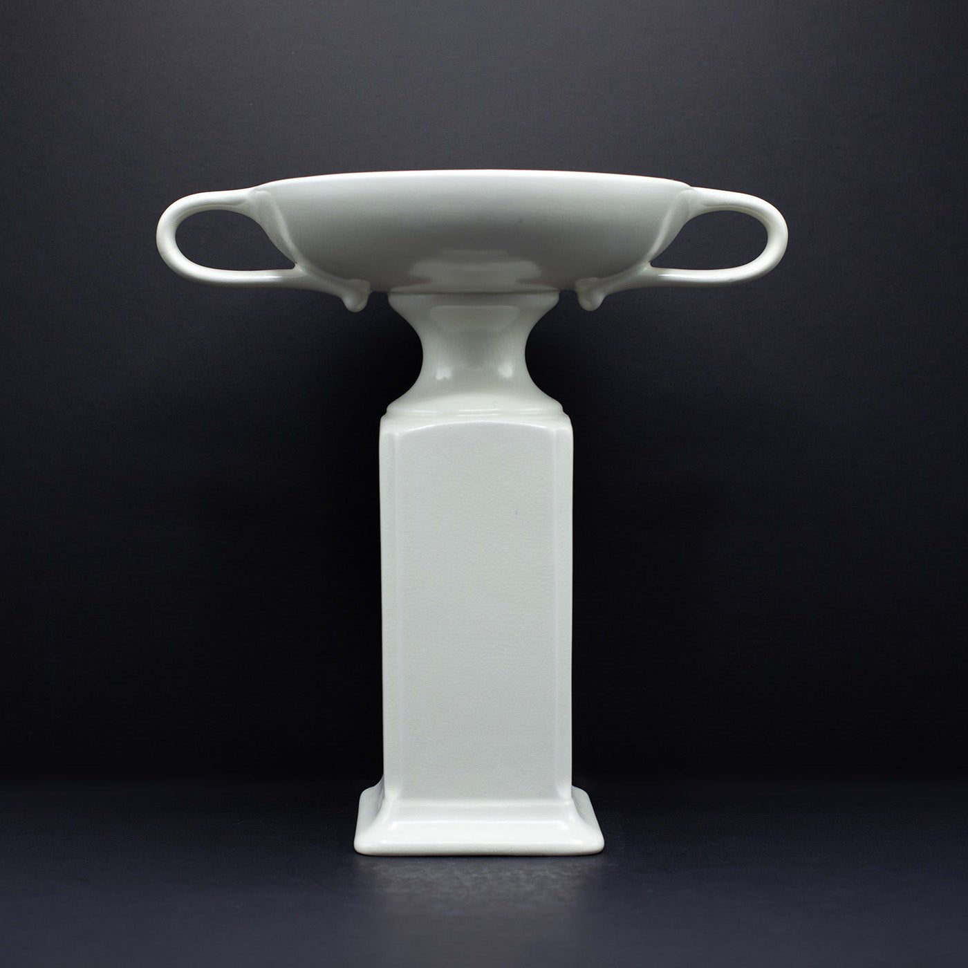 Unusual Twin Handled Dish on Plynth - FLORA BLACK