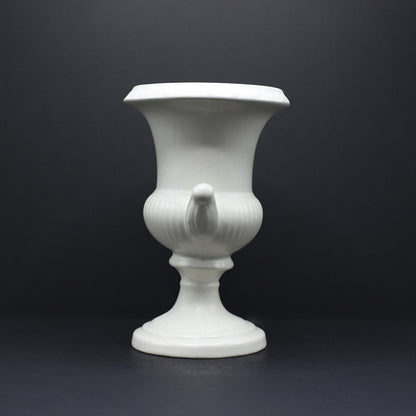 Urn Vase with scroll handles - FLORA BLACK