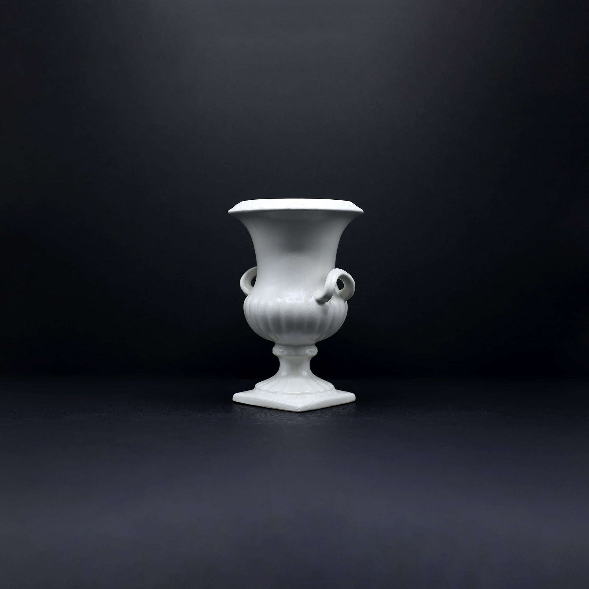 Urn Vase With Square Base - FLORA BLACK