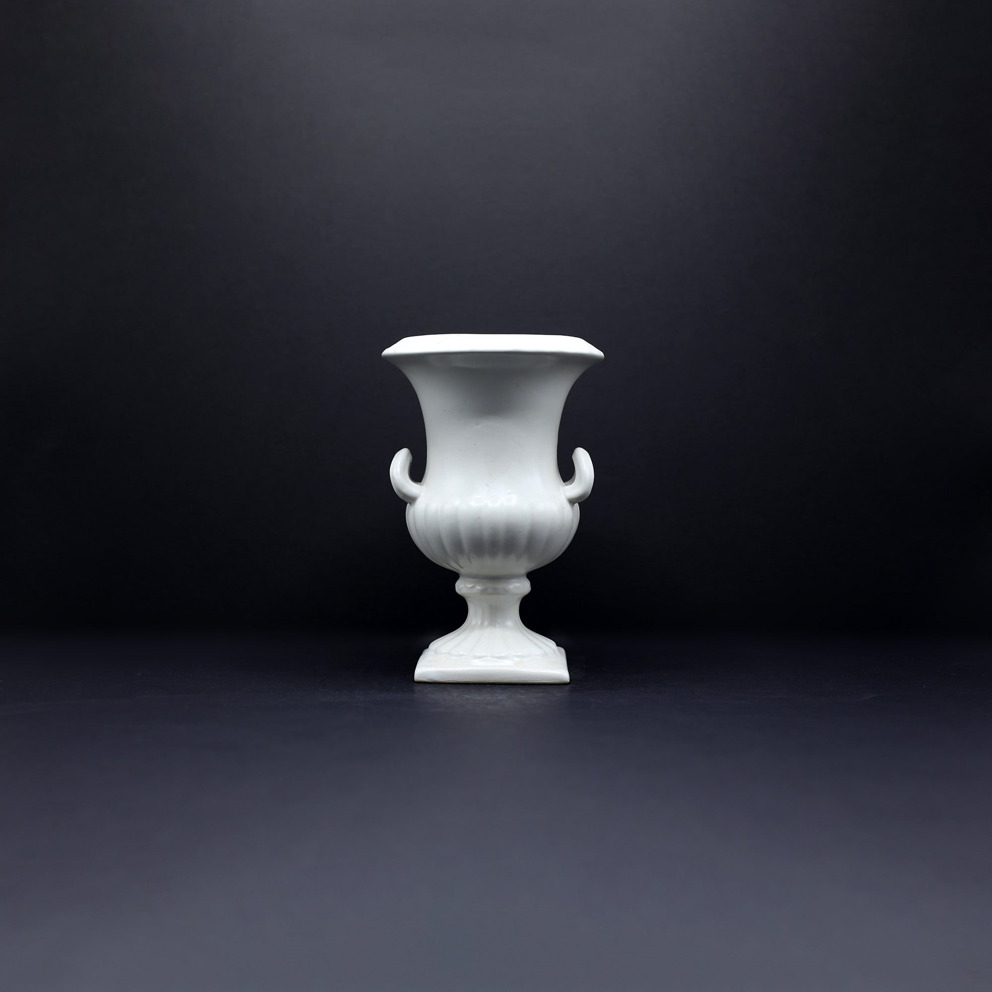 Urn Vase With Square Base - FLORA BLACK